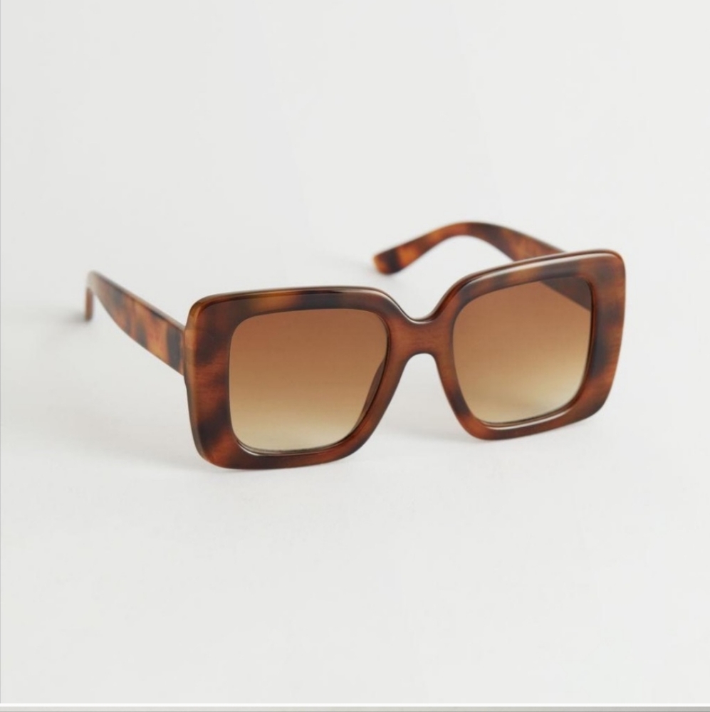 & Other Stories Squared Sunglasses - Tort Brown